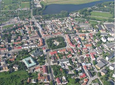 Agroturystyka Gmina Pińczów Pińczów z lotu lotniarza